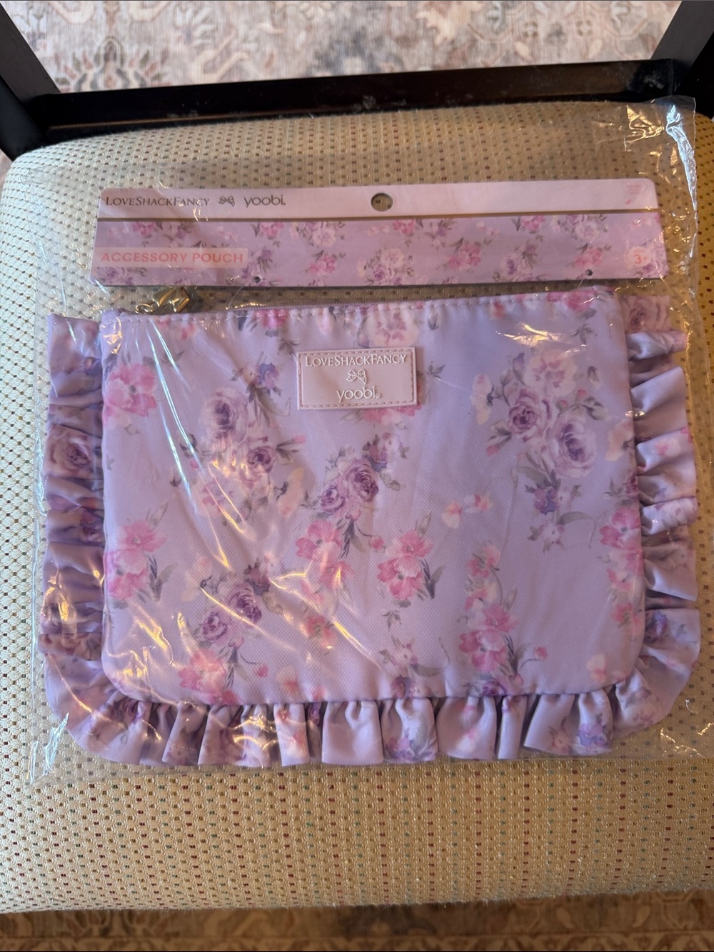 LoveShackFancy x Yoobi Lavender Floral Kids Accessory Pouch